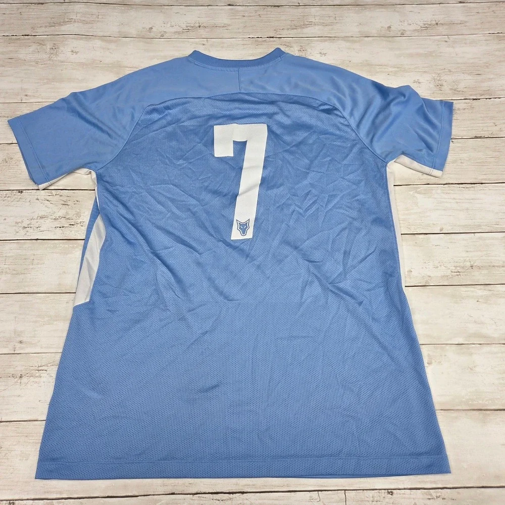Nike Soccer Jersey Men Large Navy Blue Light Blue 894293 #7‎ Wolf Crest 7 Lot 2